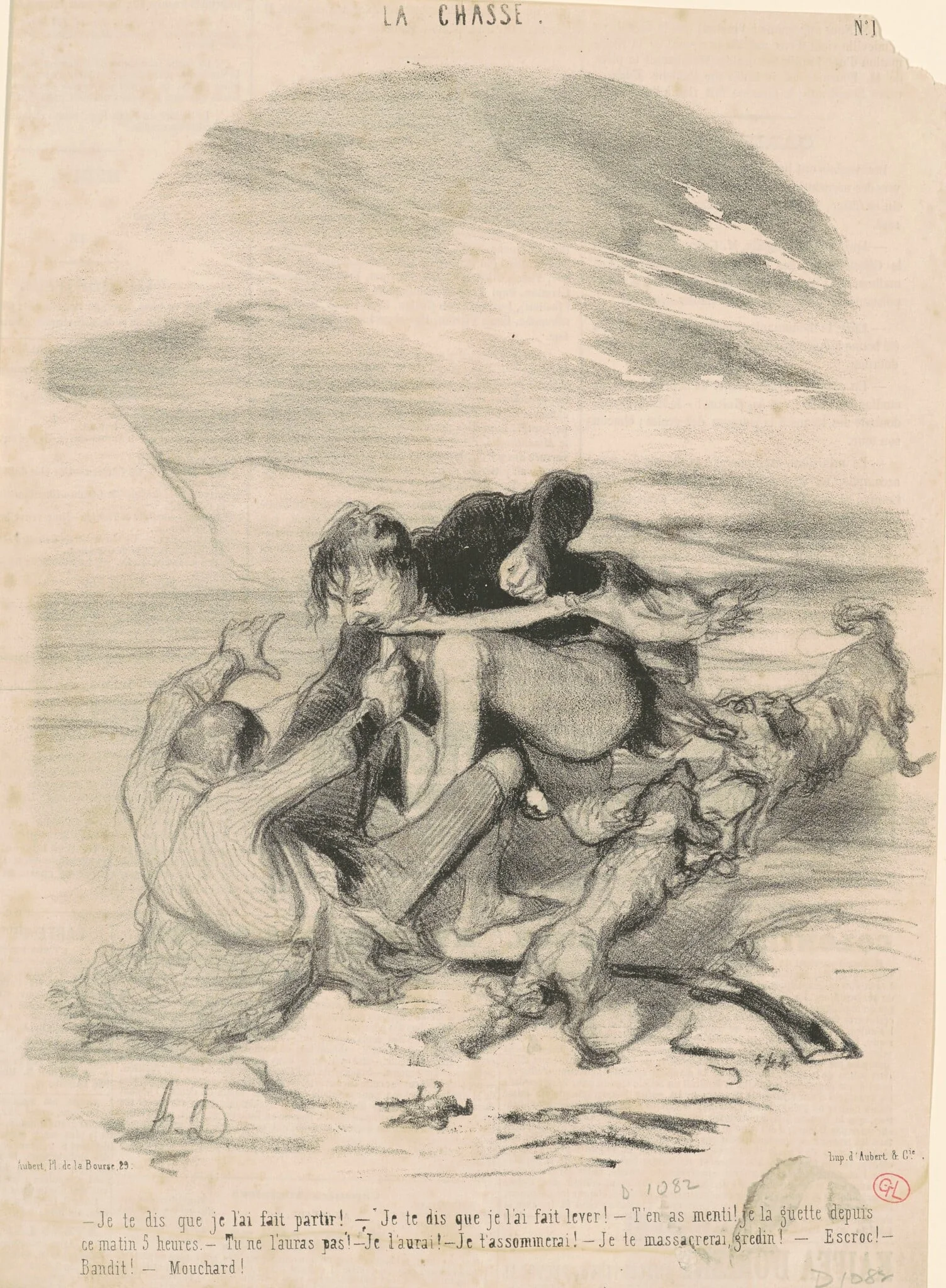 Je te dis que je l'ai fait partir, by Honoré Daumier, ink, 1844