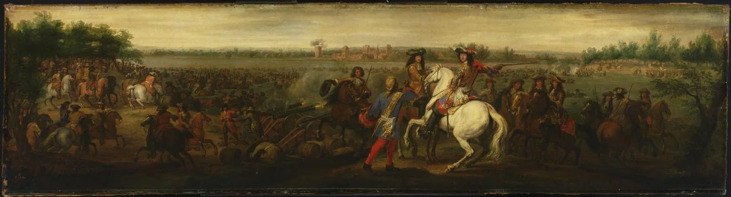 The Passage of the Rhine on June 12, 1672, by Adam Frans van der Meulen, oil, 1691