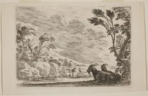 Two Goats Lying Down
