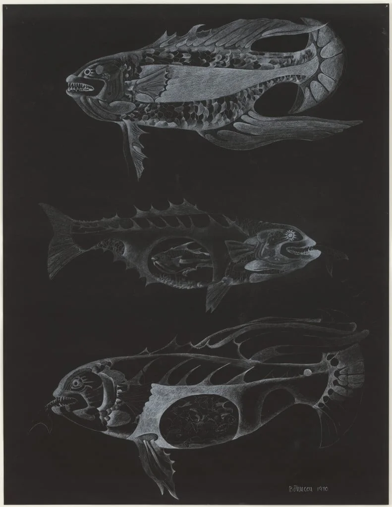 Untitled, by Lee Bontecou, graphite, 1970