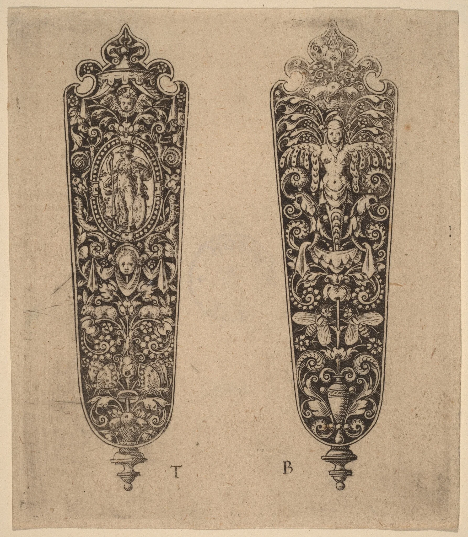 Ornament for Knife Handle, by Theodor de Bry, ink, 1563