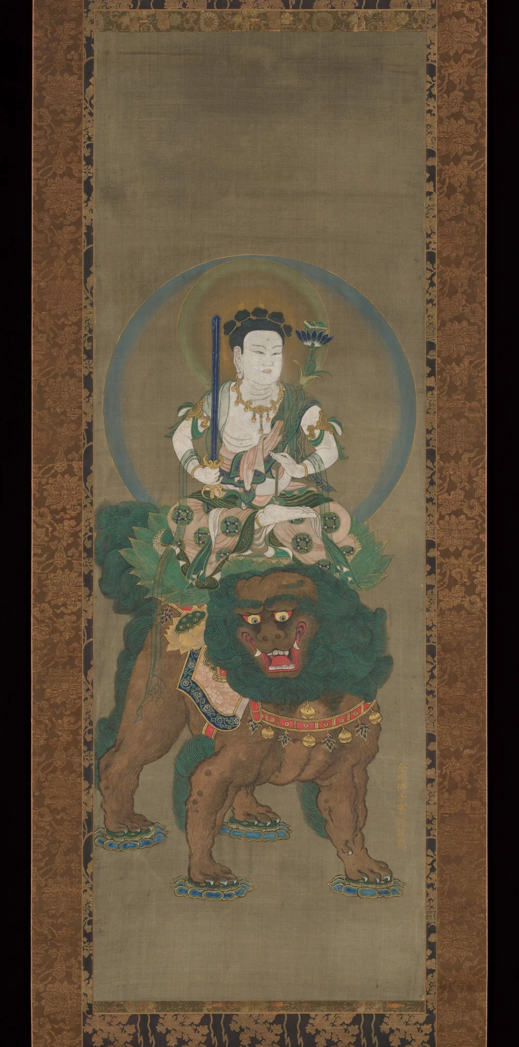 The Bodhisattva Five-Topknot Monju (Manjushri) (Gokei Monju Bosatsu zō), by Unknown, unspecified, 1749