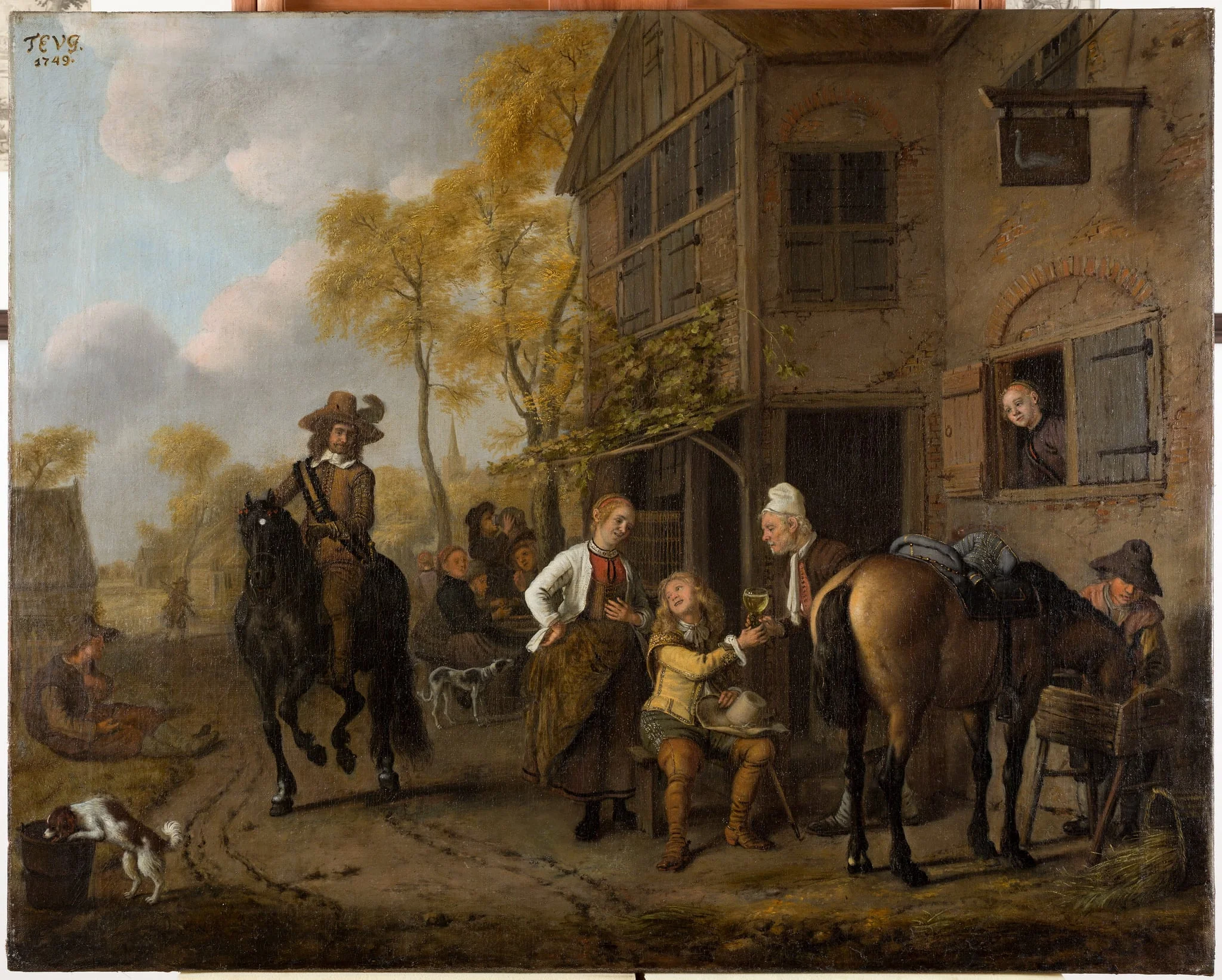 Rast vor der Schenke, by Unknown, 1850