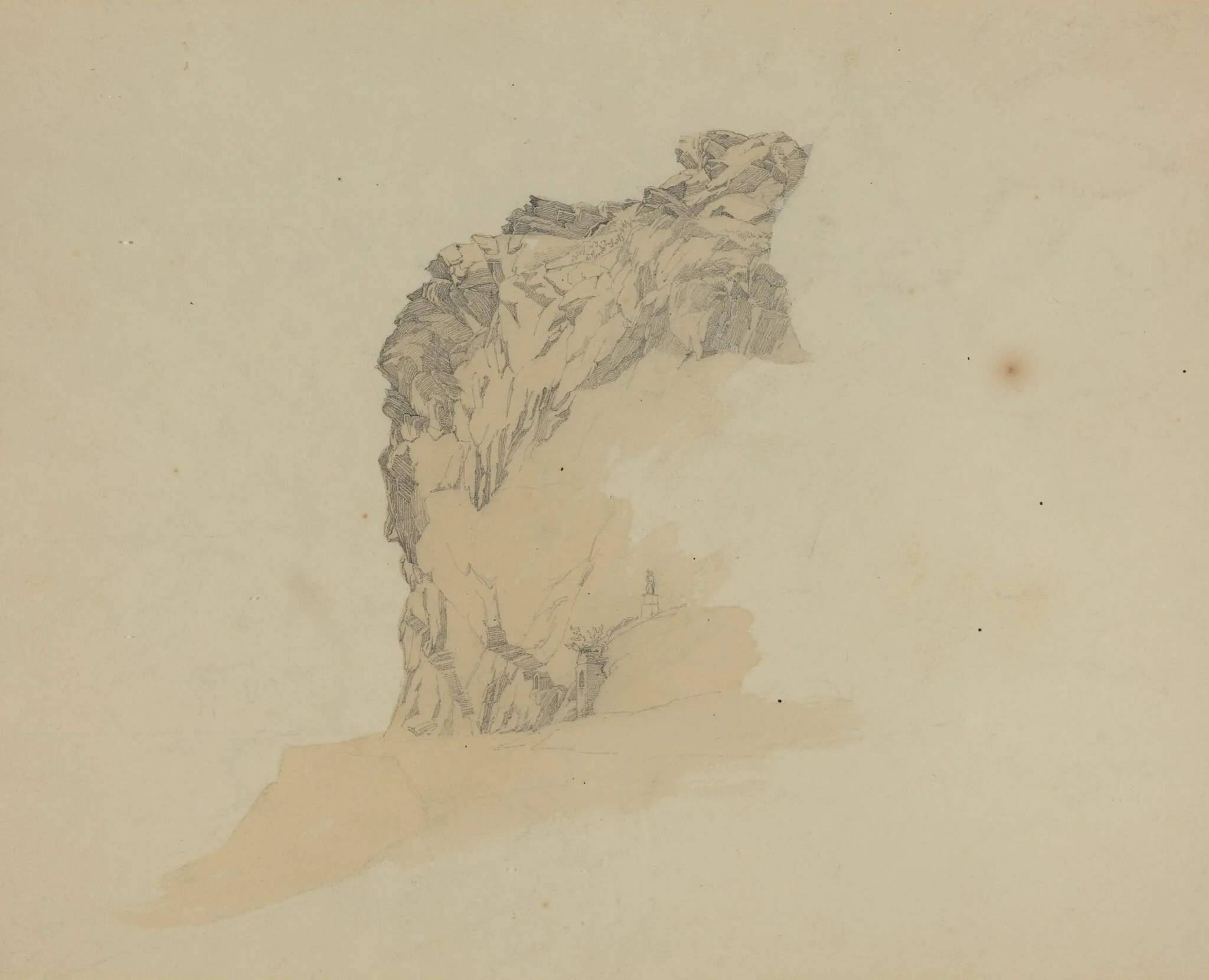 Study of Cliffs, by Johann Christian Heerdt, graphite, 1835