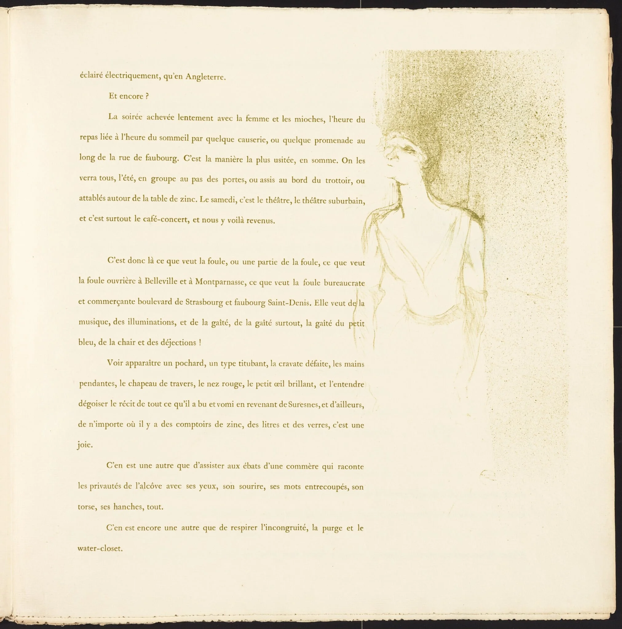 Yvette Guilbert, by Henri de Toulouse-Lautrec, ink, 1894