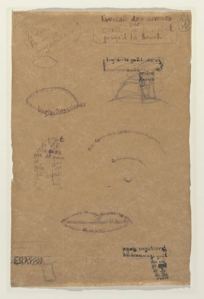 Untitled, by Guillaume Apollinaire, graphite, 1918