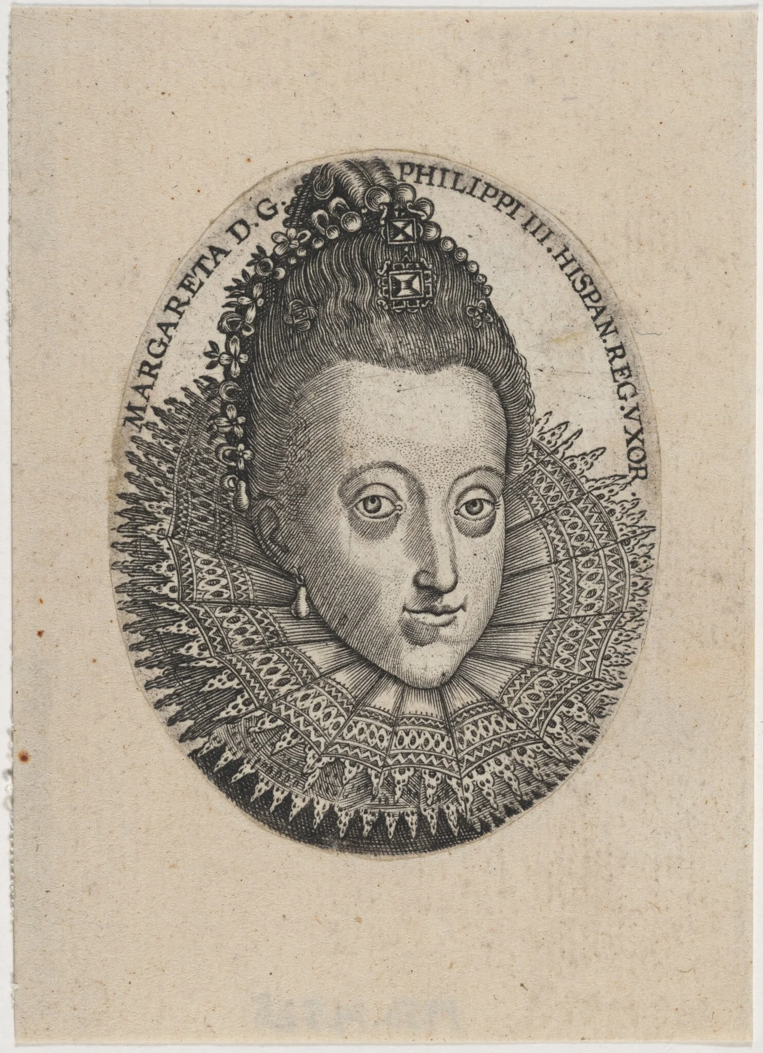 Margaret, Wife of Philip III of Spain, by Unknown 19th Century, ink, 1850