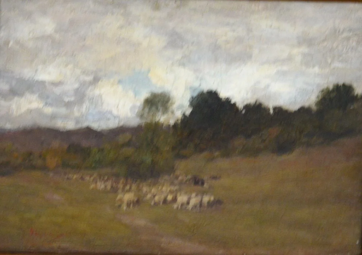 Ciobănaș cu oi în peisaj, by Nicolae Grigorescu, 1882