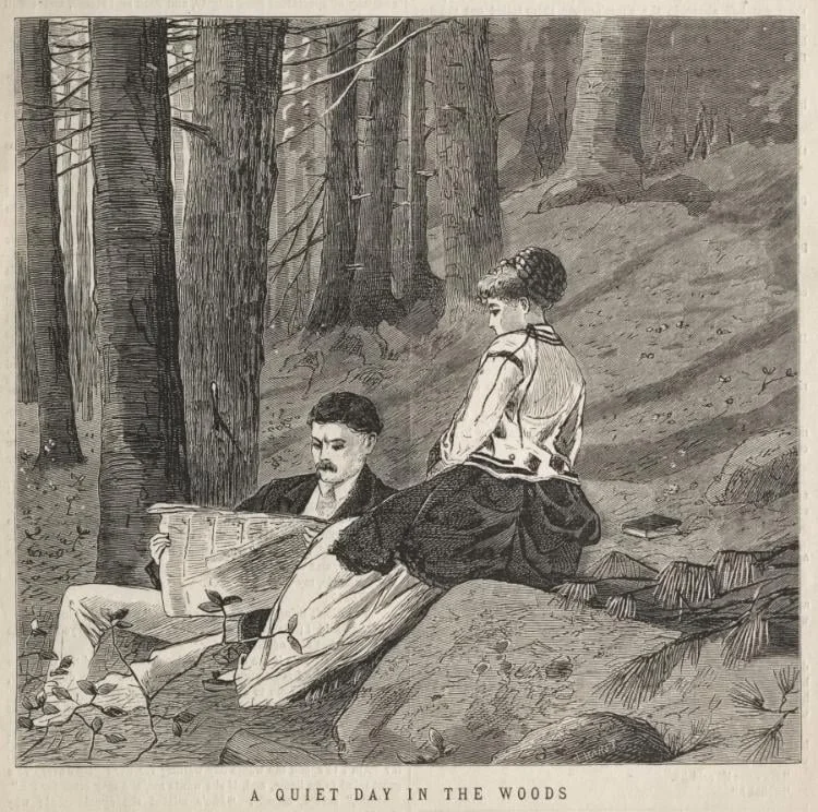 A Quiet Day in the Woods, by Winslow Homer, 1870