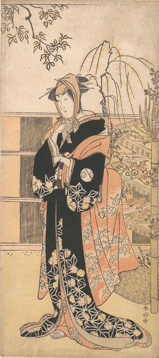 勝川春好画  三代目瀬川菊之丞|Kabuki Actor Segawa Kikunojō III in a Woman’s Role, by Katsukawa Shunkō, ink, 1784