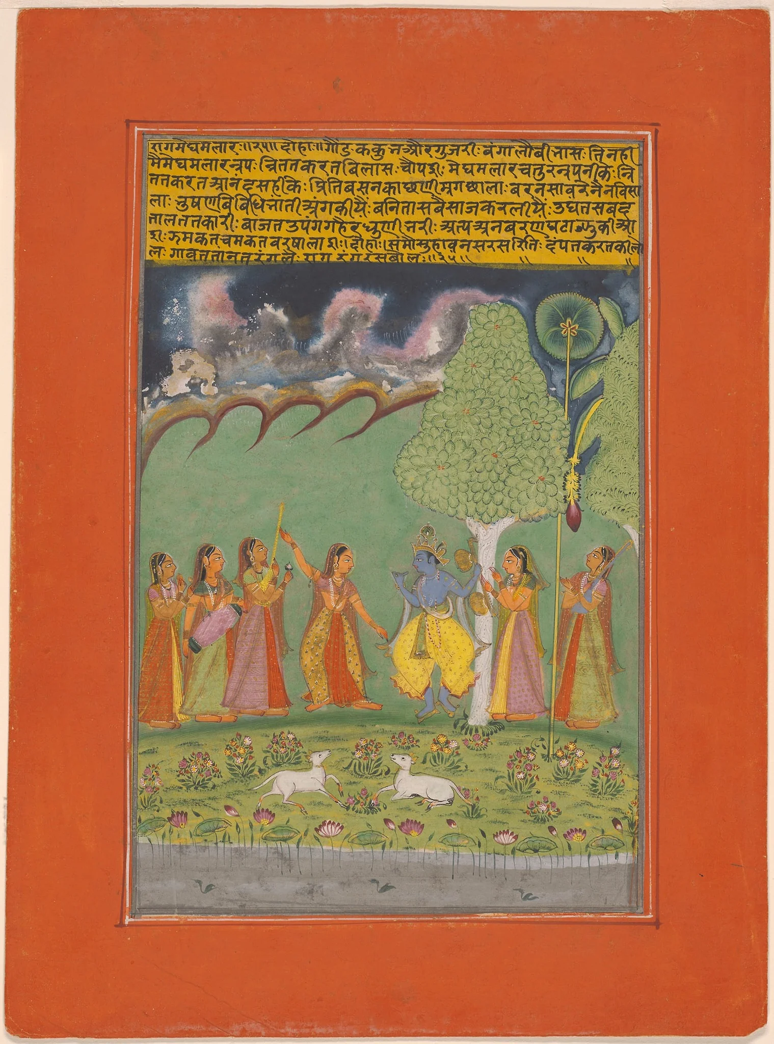Rag Megh Malar, Page from a Jaipur Ragamala Set, by Unknown, unspecified, 1757