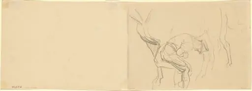 Study for "Shoeing Calvary Horses at the Front" [verso]