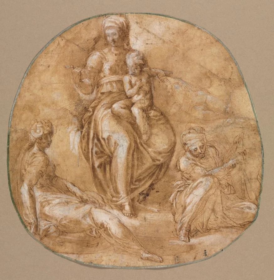 Virgin and Child with St. Catherine of Alexandria and Saint Anne (?), by Battista Franco Veneziano, 1545