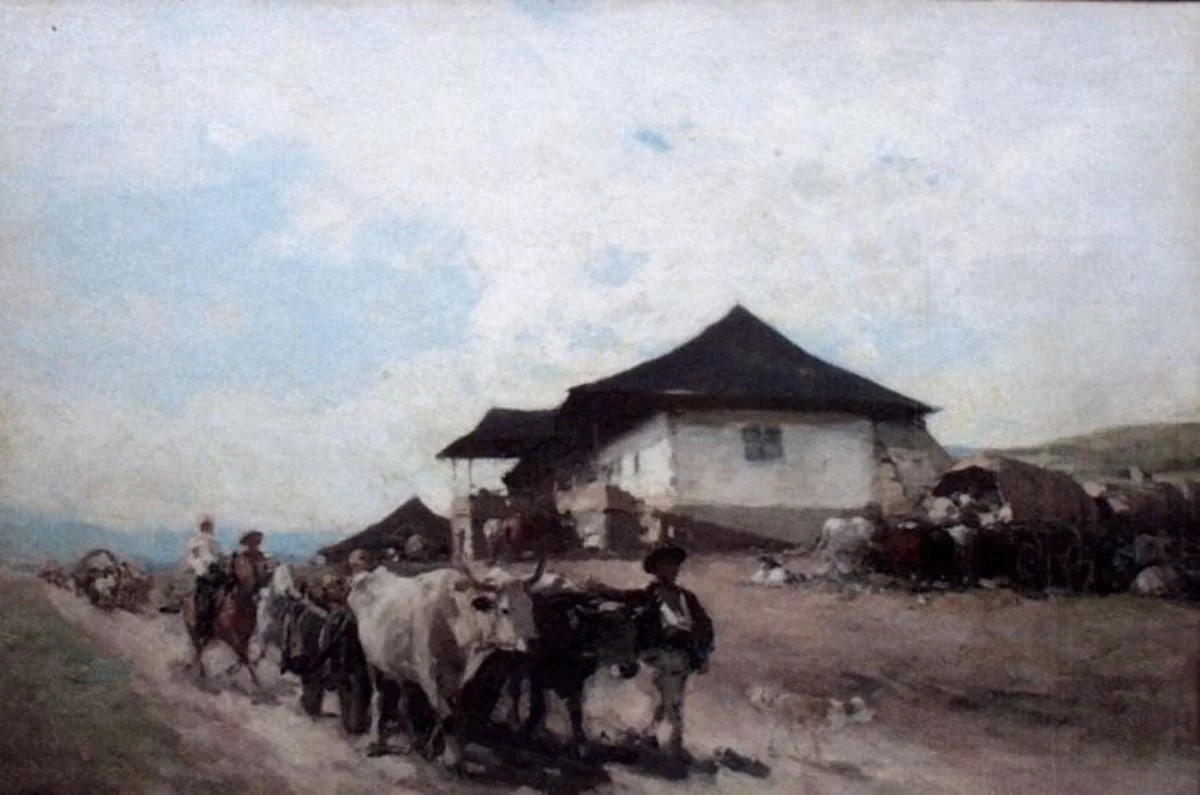 Care cu boi la Orății, by Nicolae Grigorescu, unspecified, 1896