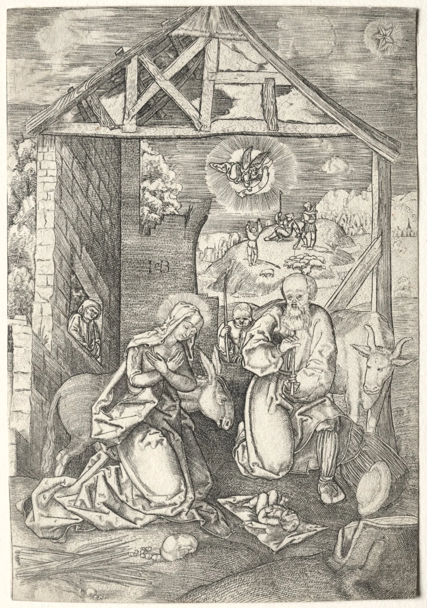 The nativity, by Jacob Binck, 1544