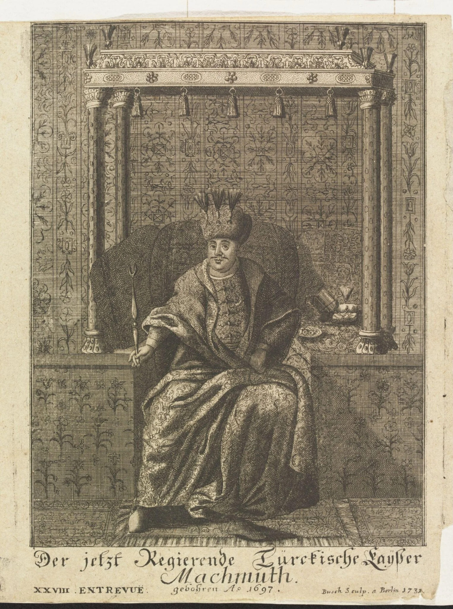 Turkish sultans, sultanas and other historical figures, by Georg-Paul Busch, 1731