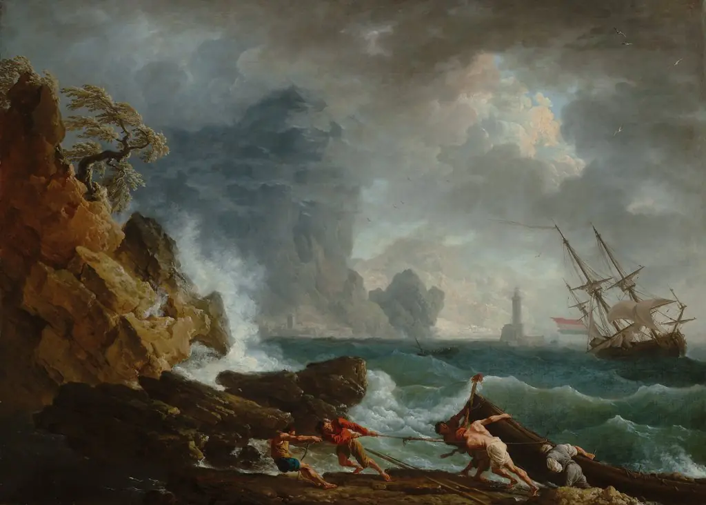 An Italian Harbour in Stormy Weather