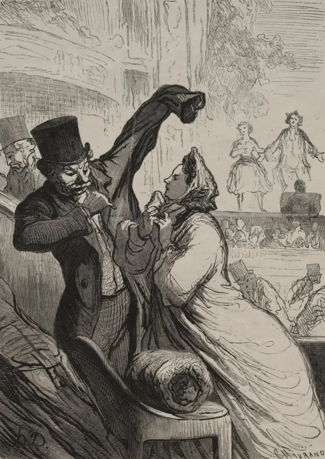 The Theatre:  The Last Scene, by Honoré Daumier, 1862
