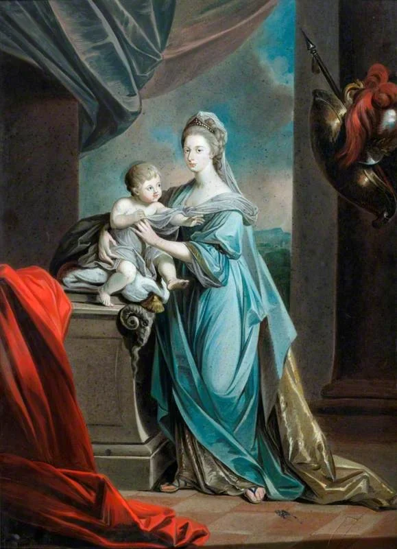 Princess Augusta Charlotte (1737–1813), Eldest Sister of George III, with Her Infant Son, by Angelica Kauffmann, unspecified, 1784