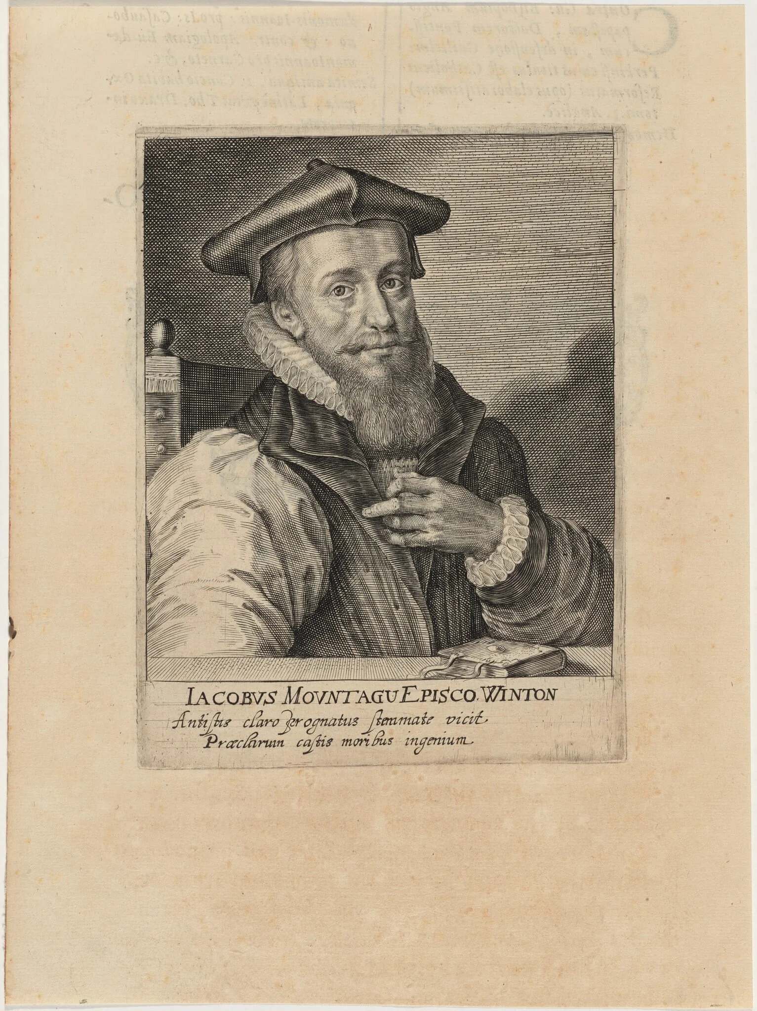 James Montagu, Bishop of Winchester, by Magdalena van de Passe, ink, 1620