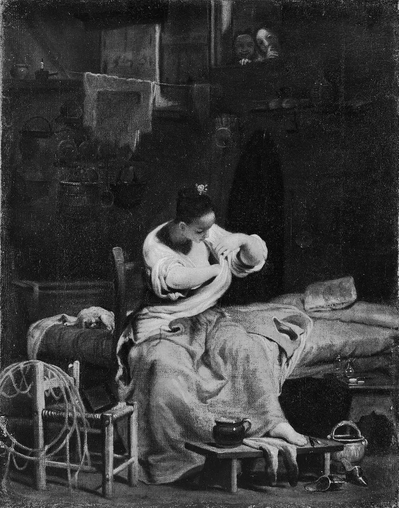 Woman Looking For Fleas