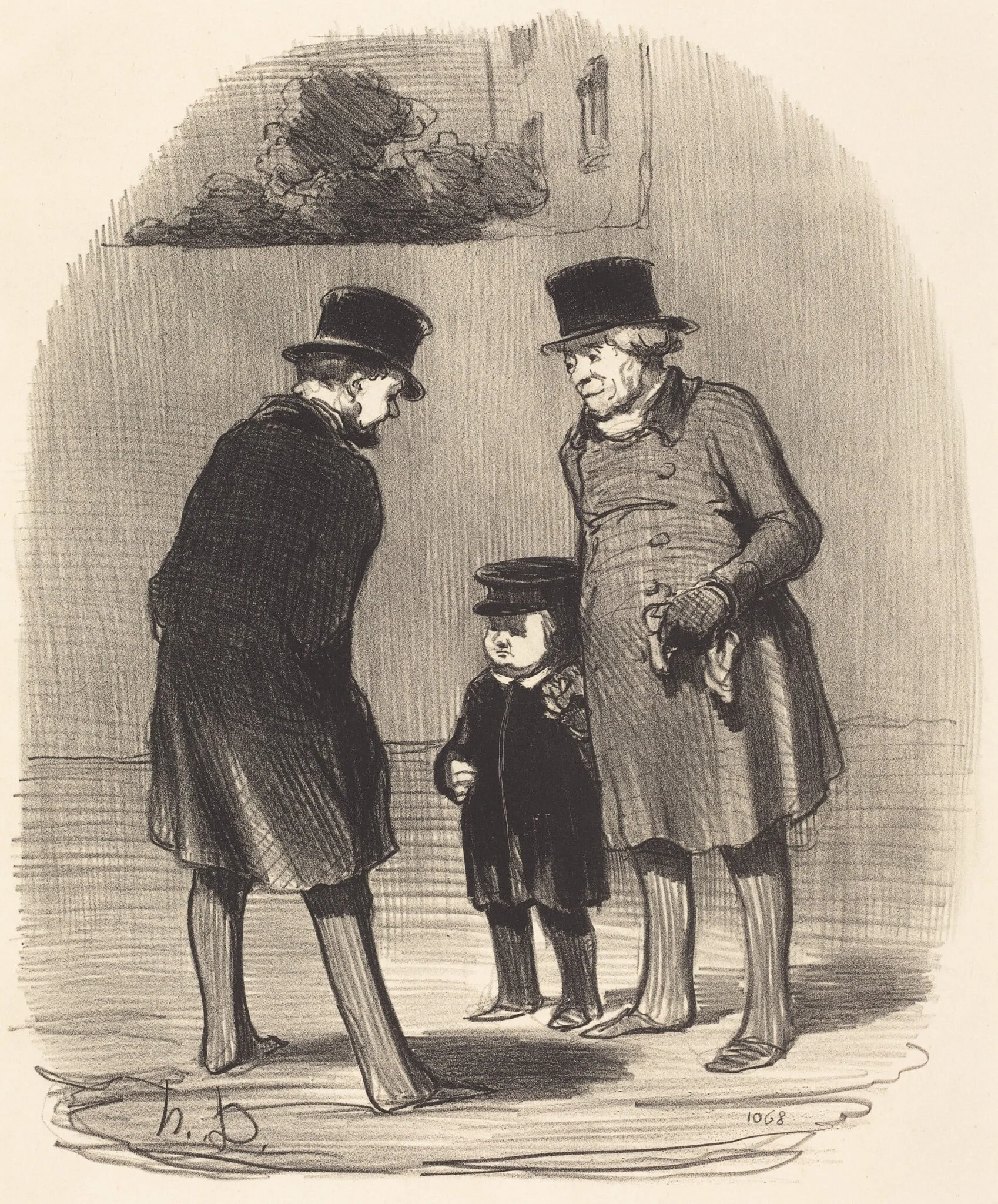 Oui, monsieur Chapuzot..., by Honoré Daumier, ink, 1852