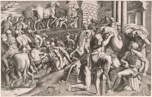 The Trojans Hauling the Wooden Horse into Troy