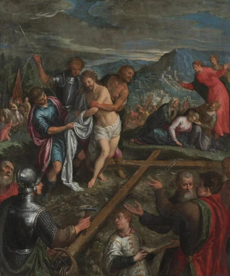 Preparation for the Crucifixion, by Unknown, unspecified, 1604