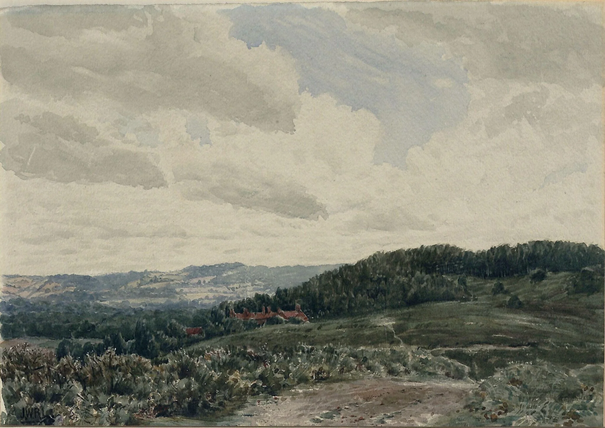Landscape, by James W.R. Linton, watercolor, 1850