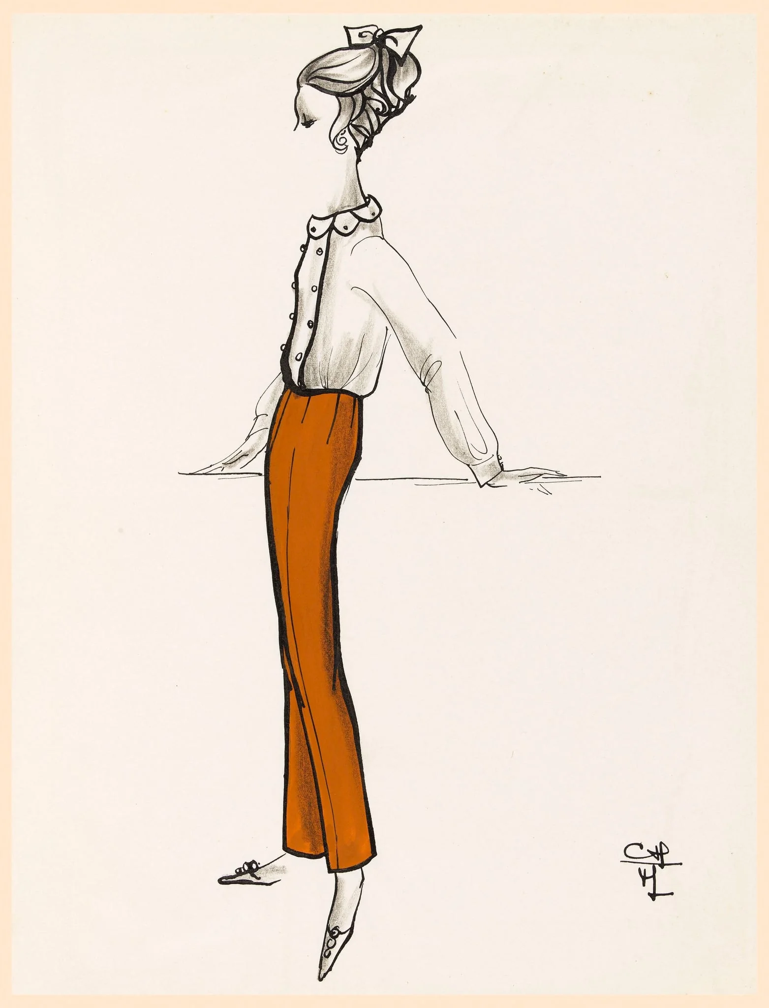 Pantalon marron, by Marie-Louise Carven, 1963