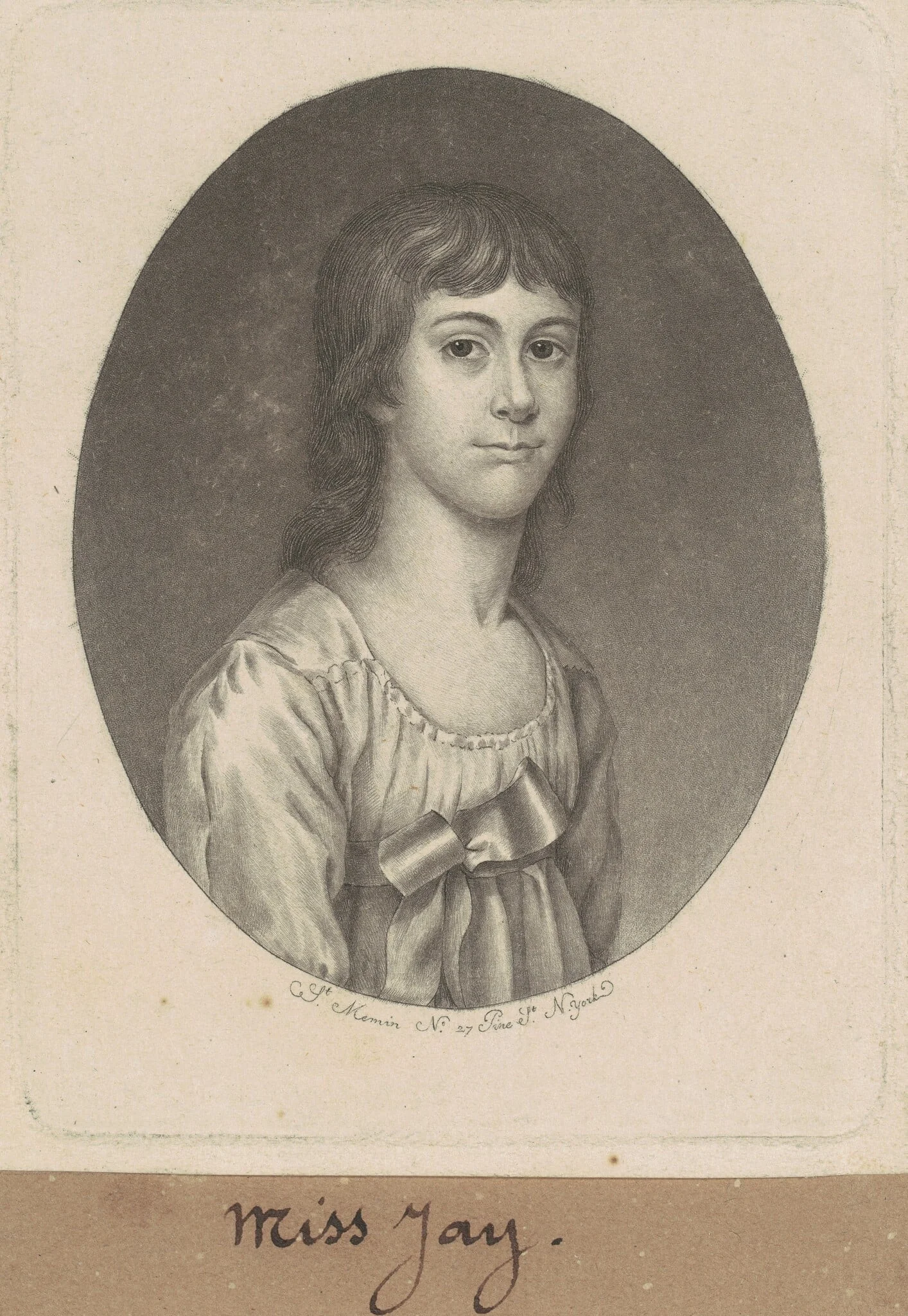 Ann Jay, by Charles Balthazar Julien Févret de Saint-Mémin, ink, 1797
