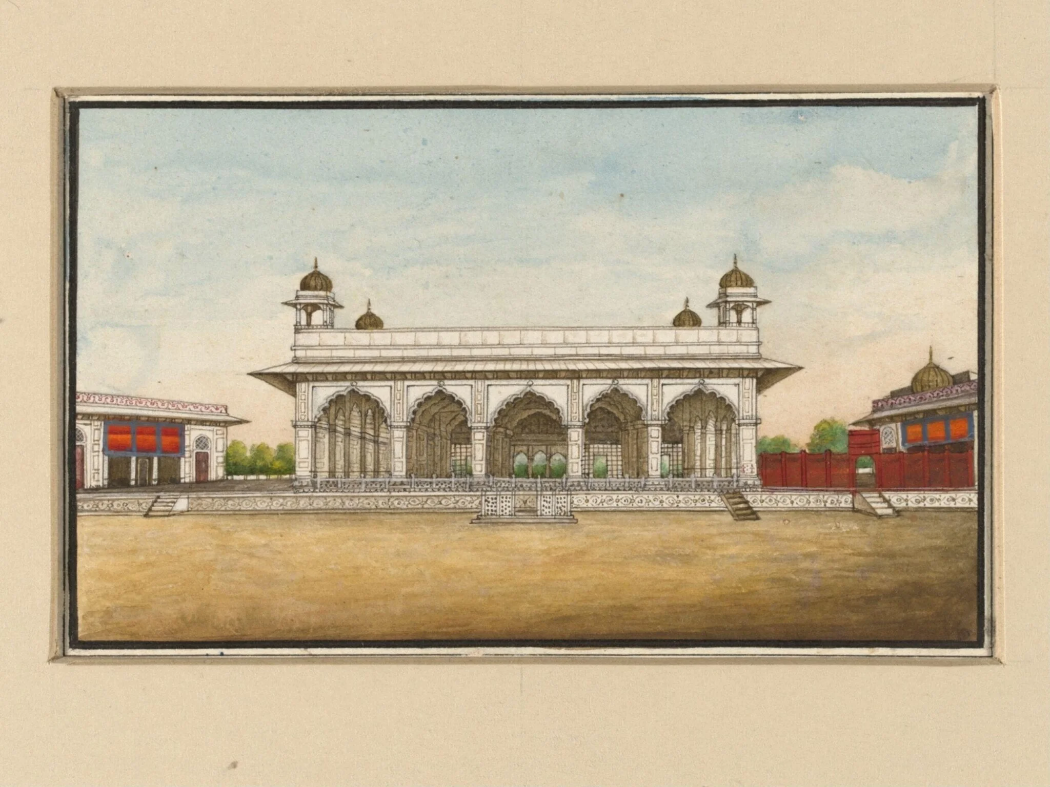 One of four drawings of Mughal architecture.