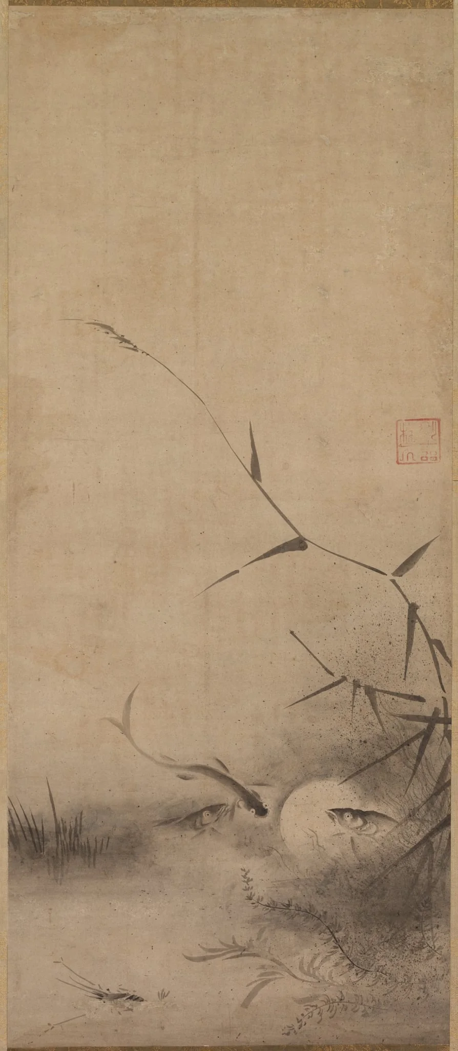 Fish and Seaweed, by Rinkyo, unspecified, 1536