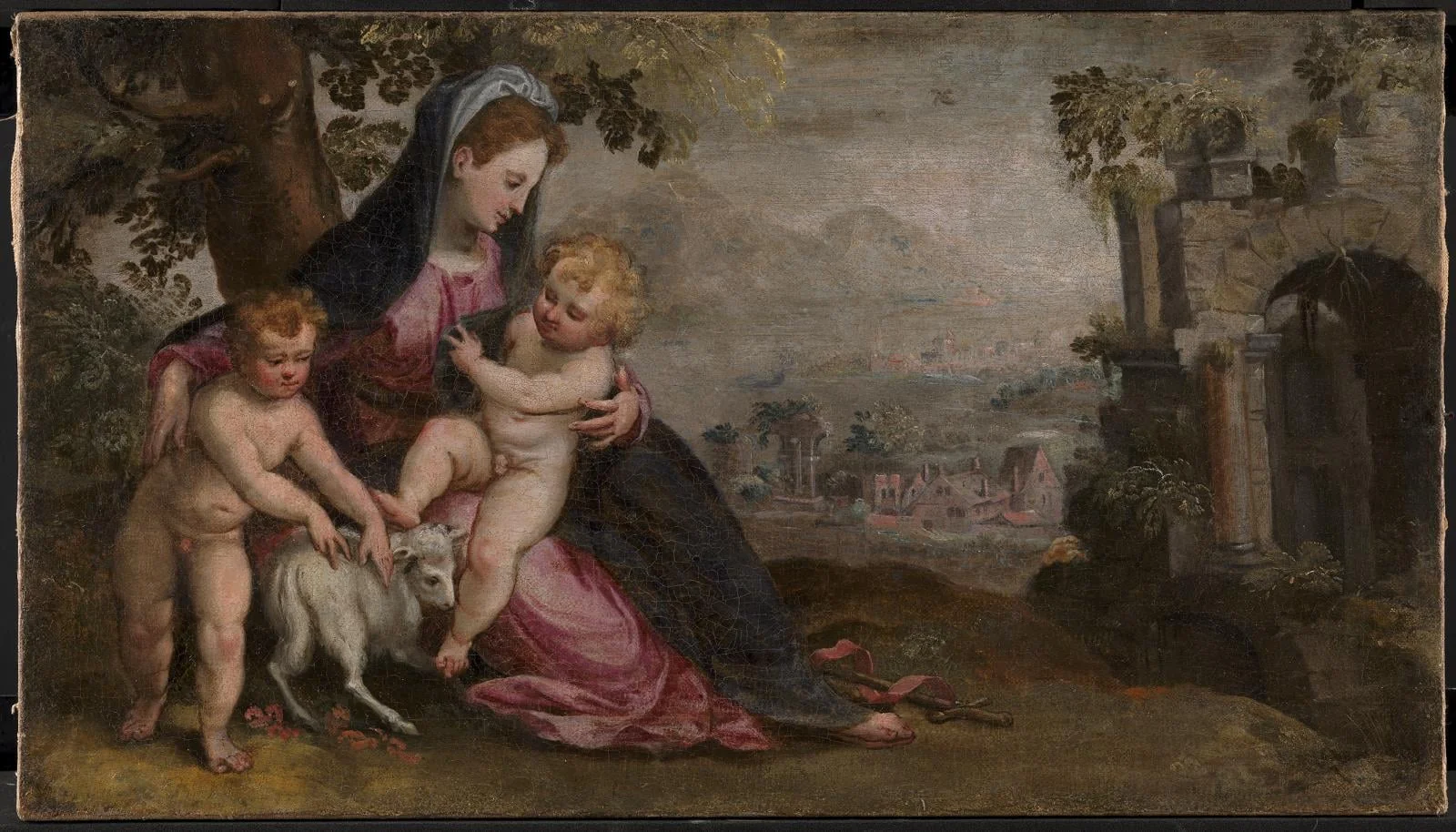 Maria med Jesus og Johannes, by Unknown, 1550