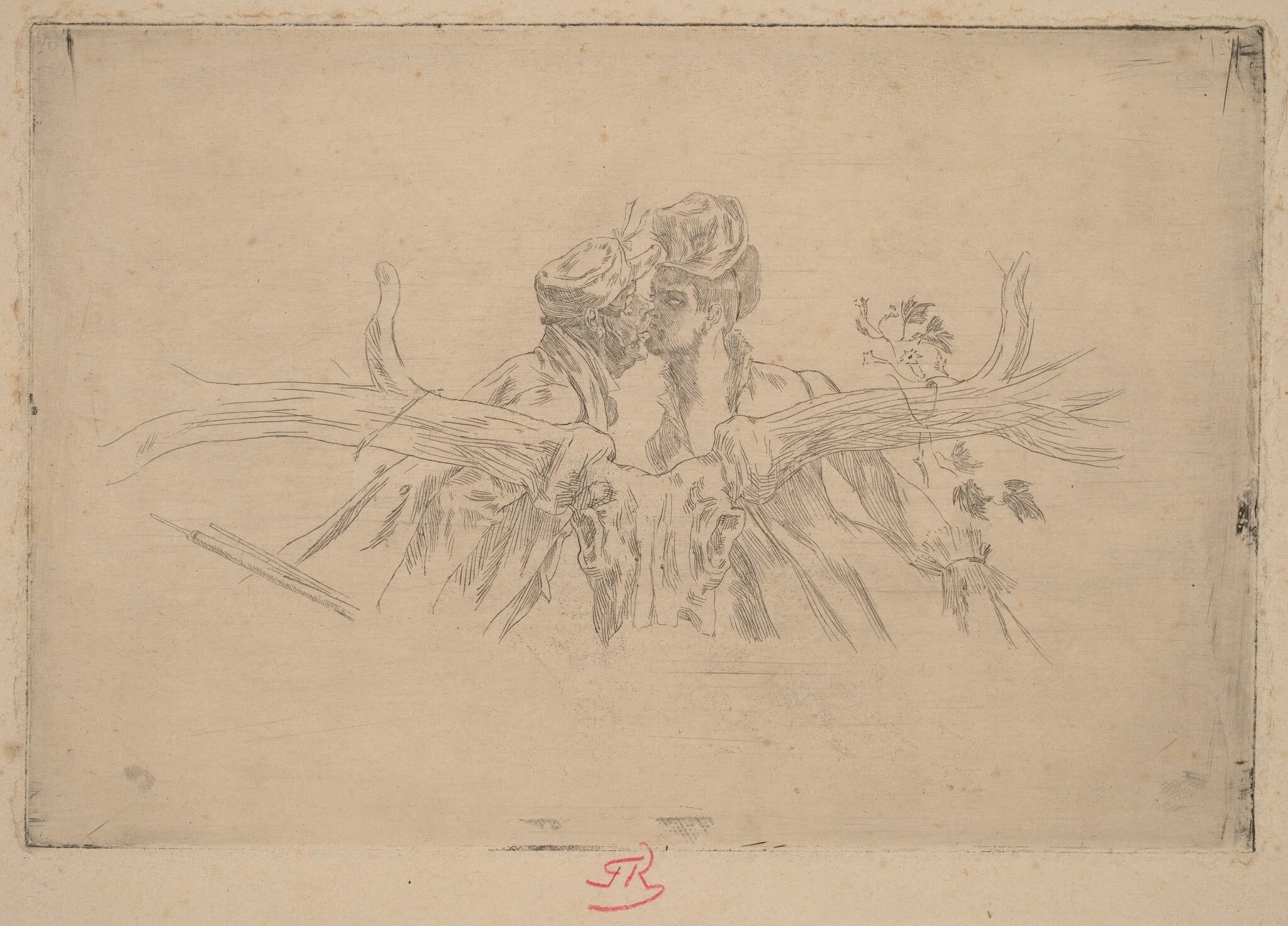 The Train of Maris (Le train de Maris), by Félicien Rops, ink, 1866