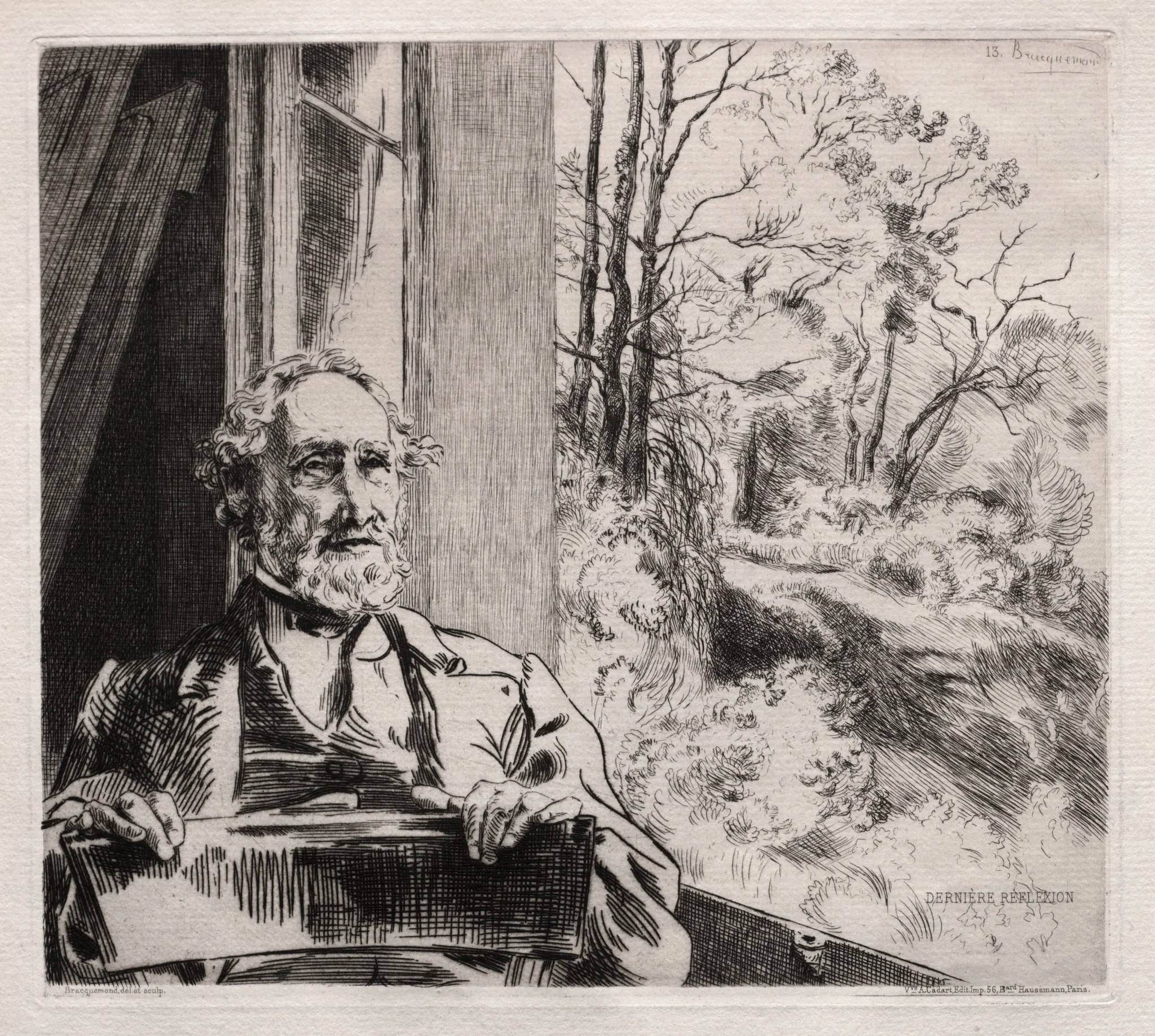 Portrait of Meyer Heine, by Félix Bracquemond, 1864