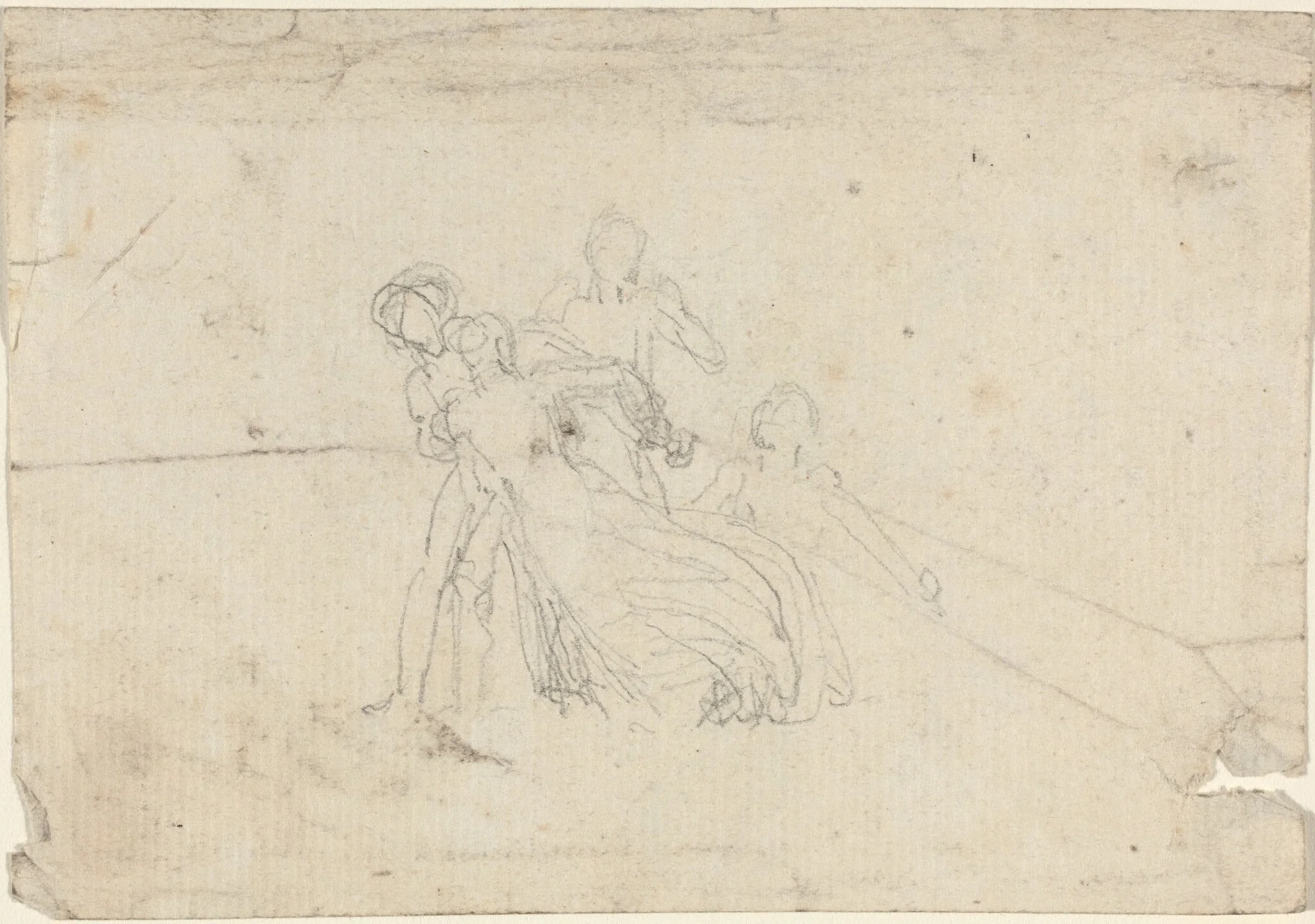 Sheet of Studies [recto and verso], by John Flaxman, graphite, 1790