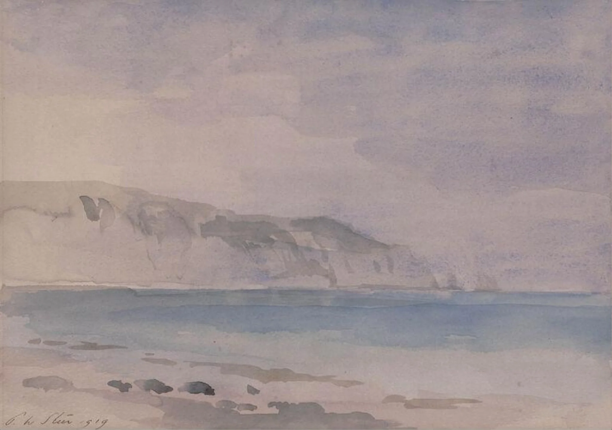 The Needles on a grey day, by Philip Wilson Steer, watercolor, 1919