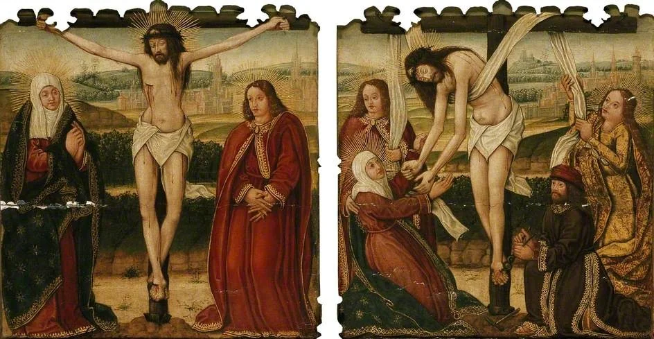 The Crucifixion and the Descent from the Cross, by Antonio Vázquez, unspecified, 1513