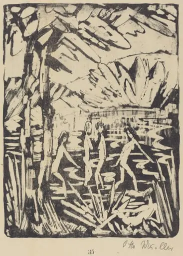 Five Girls at a Forest Pond (Funf Madchen am Waldteich)