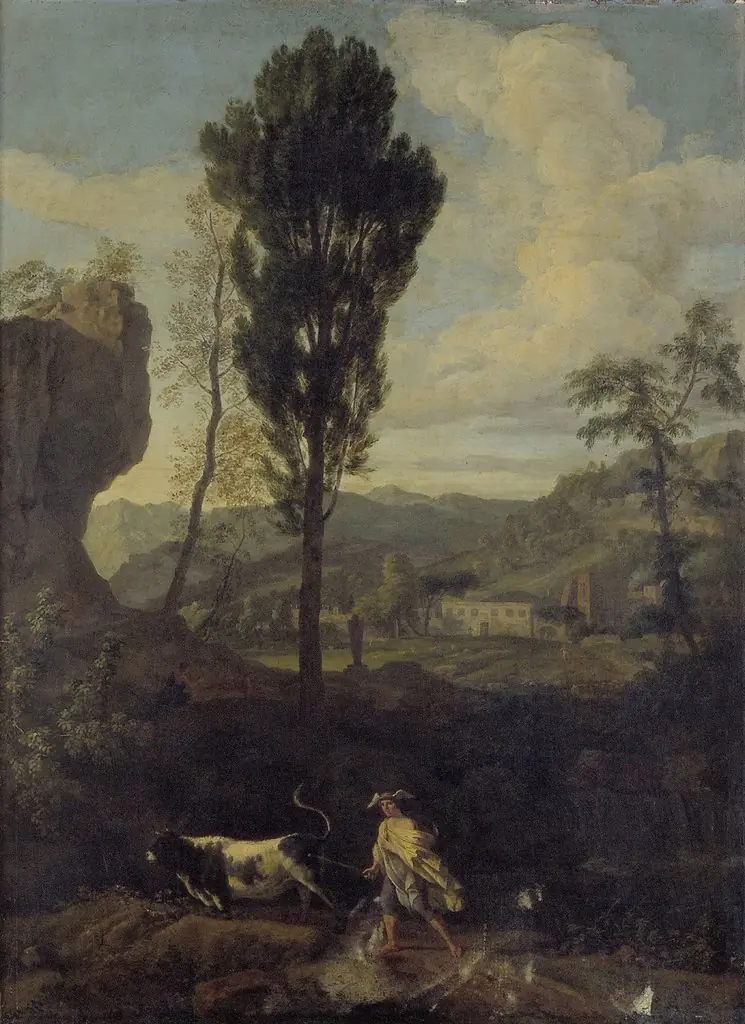 Arcadian landscape with Mercury and Io
