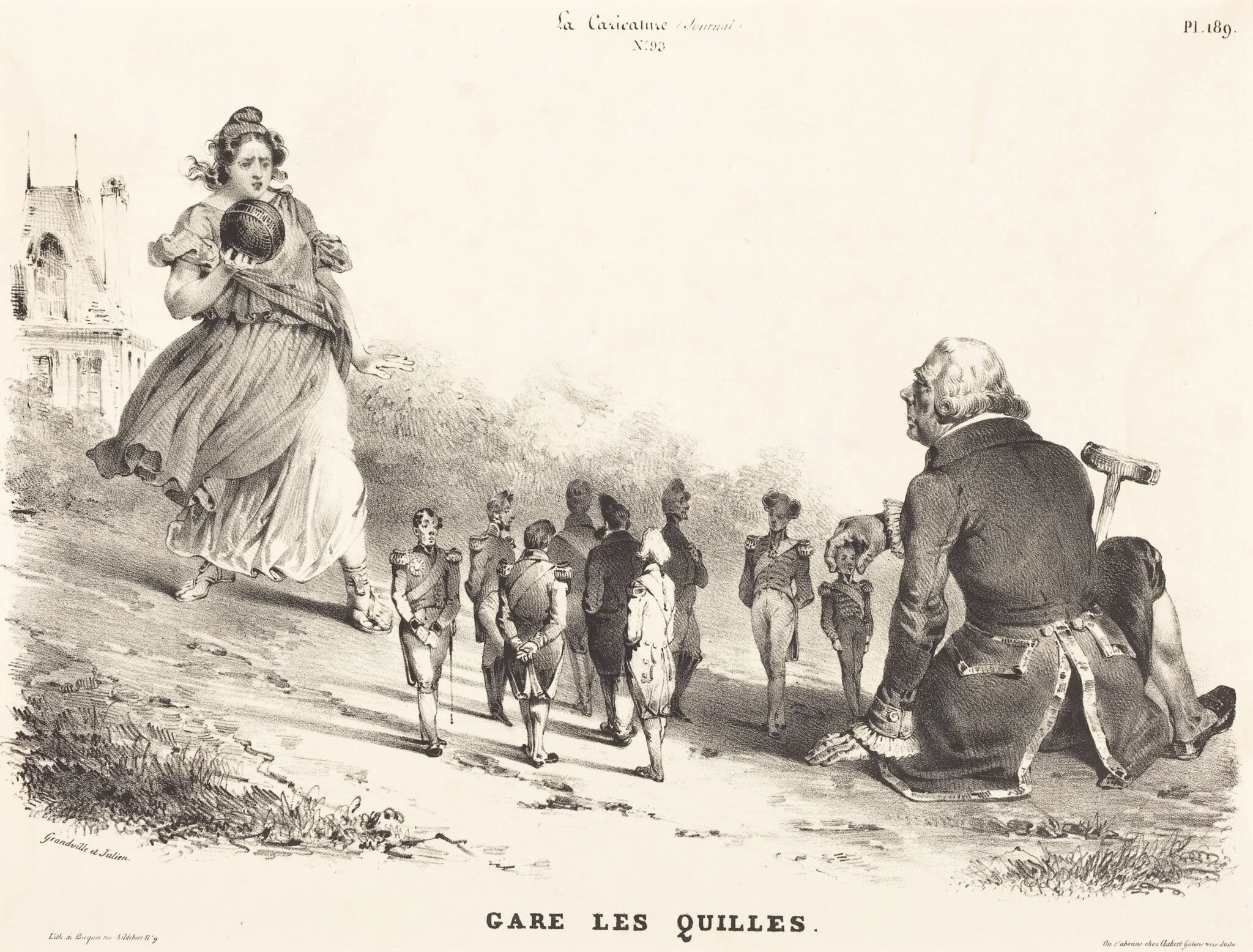 Gare les Quilles, by Aubert, ink, 1834