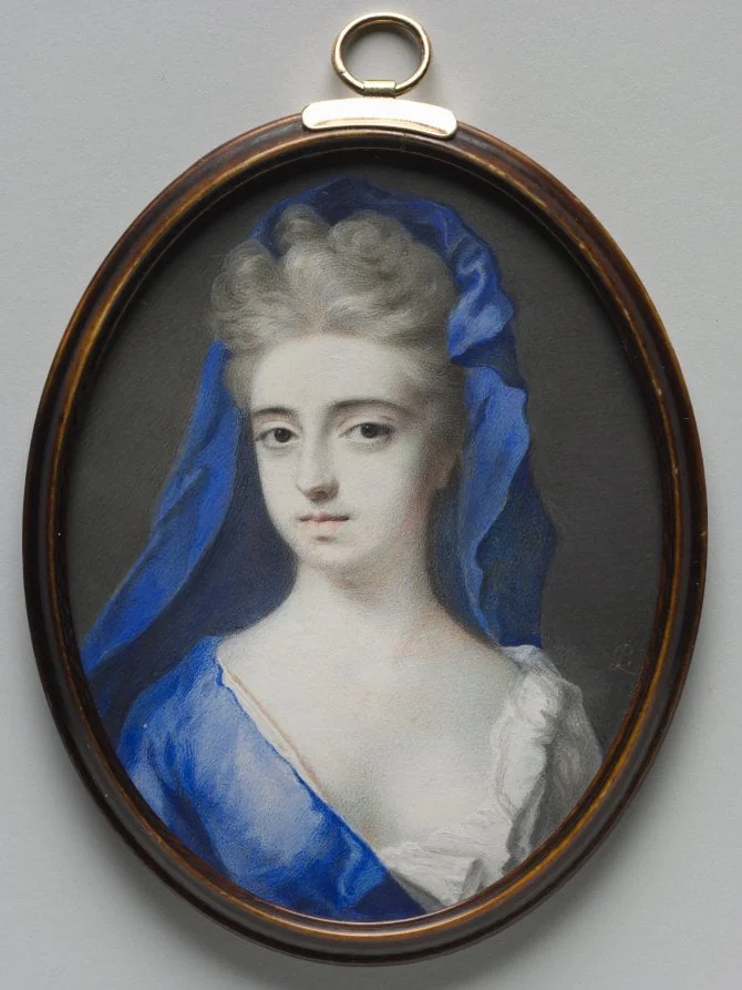 Portrait of a Woman in Blue, by Peter Cross, unspecified, 1700