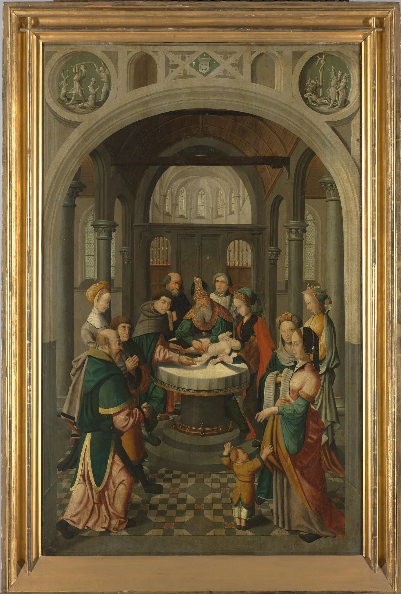 Panel of an Altarpiece with Circumcision of Christ, on verso is Resurrection of Christ, by Unknown, unspecified, 1520