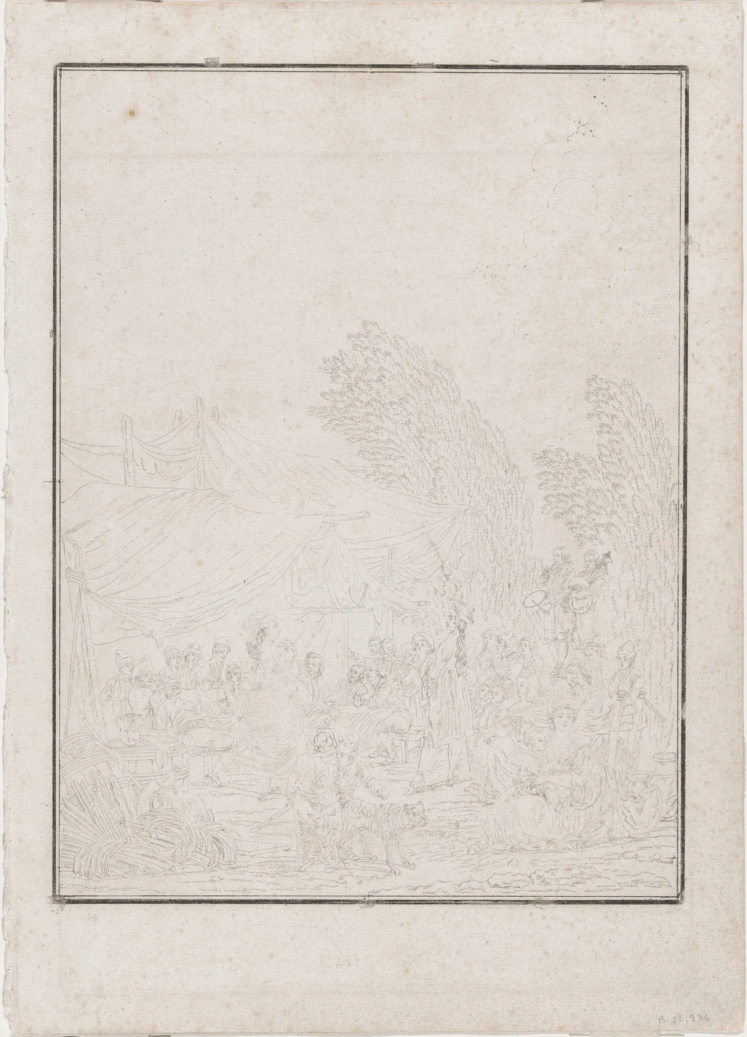Noce de Village (Village Wedding), by Charles-Melchior Descourtis, ink, 1785