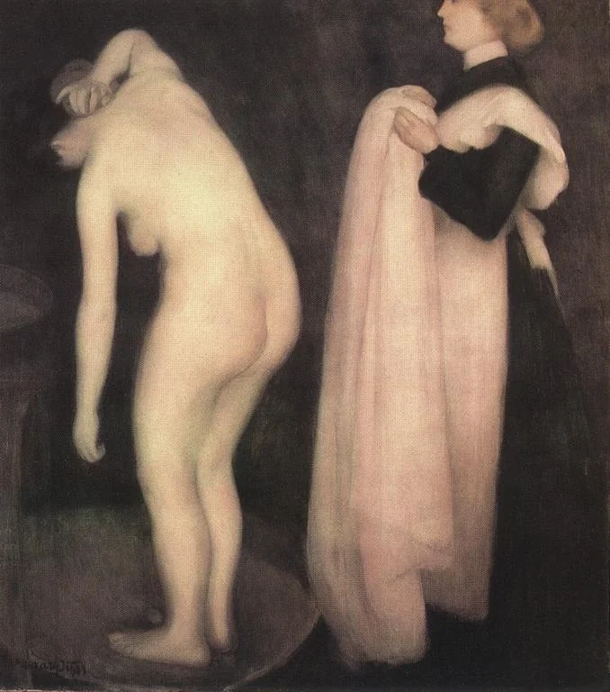 After Bathing, by János Vaszary, oil, 1903