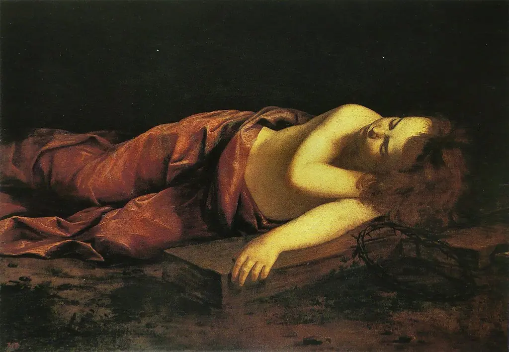 Young Jesus sleeping on the Cross