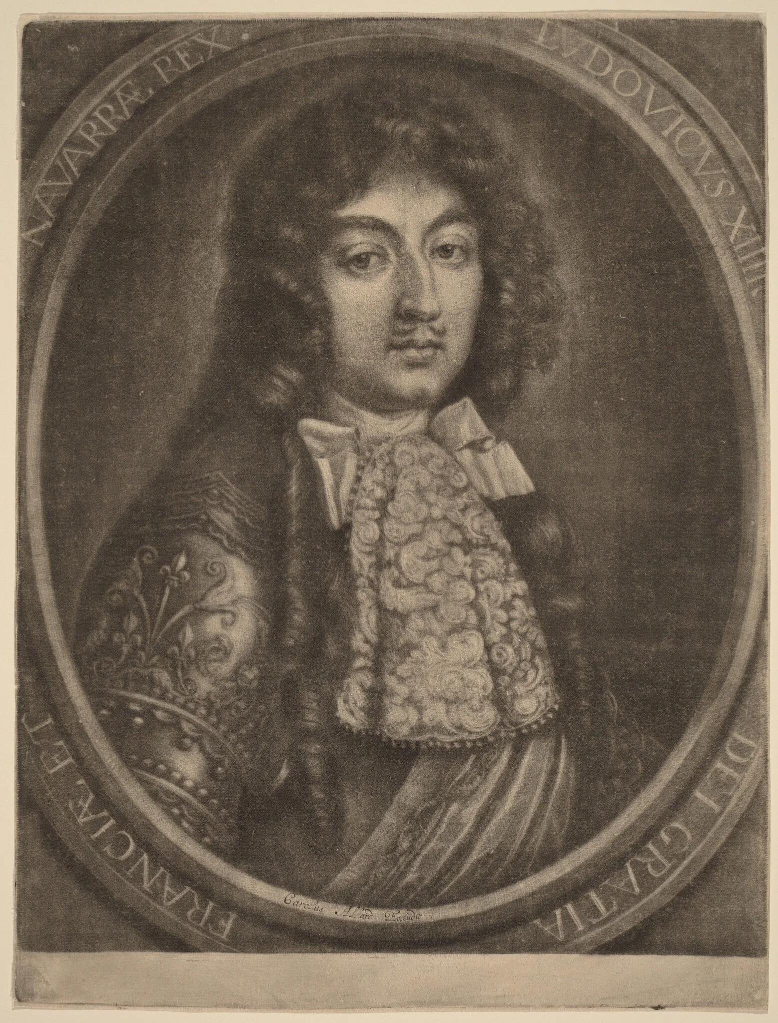 Louis XIV, by Carel Allard, ink, 1678