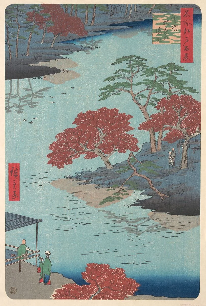 Ukeji, Akiba no Keidai|名所江戸百景  請地秋葉の境内|Inside the Akiba Shrine at Ukeji, by Utagawa Hiroshige, ink, 8