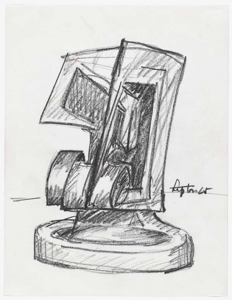 Untitled, by Seymour Lipton, crayon, 1965